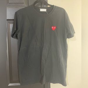 Black Tee with a similar CDG logo (heart)